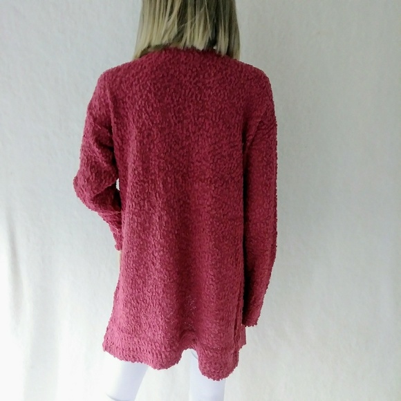Cozy Popcorn Knit Rose Cardigan Sweater - Picture 5 of 6